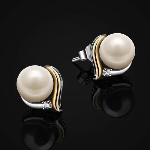Vista 2 de Aretes de perlas para mujer, joyería de plata de ley 925, regalos para mujeres, esposa, mamá, niñas, ella