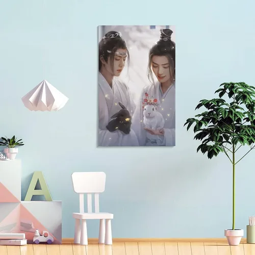 Vista 4 de The Untamed Xiao Zhan Wang Yibo Póster (2) Lienzo decorativo para pared, decoración de habitación, decoración de dormitorio, regalos de 12 x 18