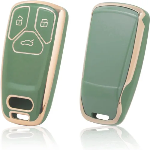 Vista 18 de Xotic Tech - Funda protectora de TPU con 3 botones de protección completa para llave sin llave, control remoto, con llavero compatible con Audi A3