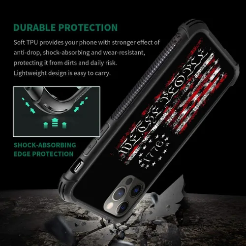 Vista 4 de DAIZAG Funda compatible con iPhone 13 Pro Max, protección completa, a prueba de golpes, antiarañazos, funda de TPU para hombre y mujer, bandera