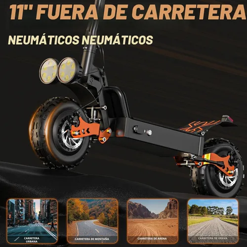 Vista 5 de Electric Scooter for Adults, 2400W & 1600W Off-Road Foldable E Scooter Dos 1600W gris oscuro