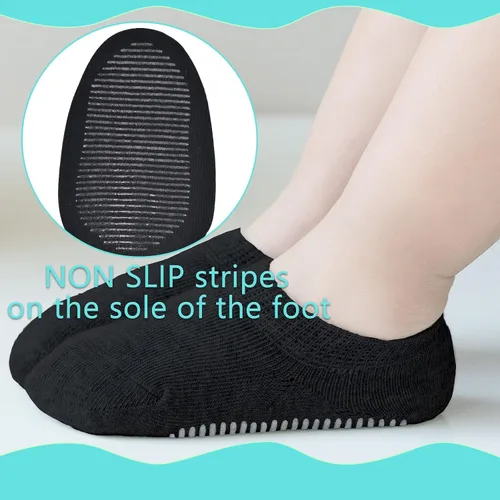 Vista 2 de Calcetines para bebé que no se muestran, calcetines de tobillo de corte bajo con pinzas, calcetines antideslizantes de algodón transpirable