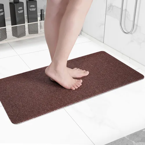 Vista 27 de Hargiis - Tapete antideslizante de secado rápido para tina y ducha, tapete exfoliante para pies, para baño, cocina u hotel, beige, 24 x 16 pulgadas