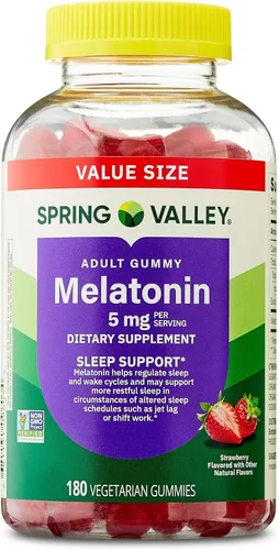 Vista 7 de SUREFECT Spring Valley - Gomitas de melatonina – 5 mg por porción, apoyo para dormir, sabor fresa, organizador de 60