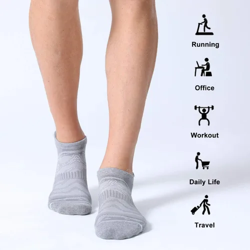 Vista 7 de FITRELL Men's 6 Pack Ankle Running Socks Low Cut Cushioned Athletic Sports Socks 7-99-1212-15