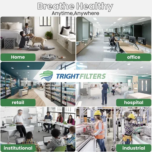 Vista 6 de TRIGHTFILTERS - 6 filtros de aire de 10x10x1, filtros plisados MERV 8 duraderos para hogar HVAC AC, filtros de aire acondicionado compactos