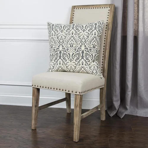 Vista 3 de Rizzy Home T10482 Almohada decorativa de relleno de plumón 22 x 22 pulgadas gris/neurtral