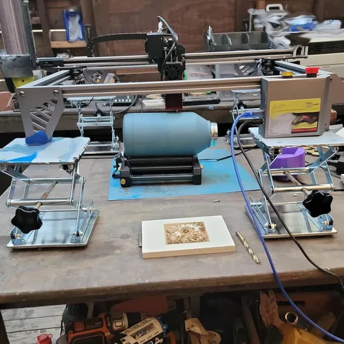 Vista 7 de ZOENHOU Plataforma de elevación de 2 piezas de 4 x 4 pulgadas, plataforma de elevación de soporte de laboratorio de acero inoxidable con rueda