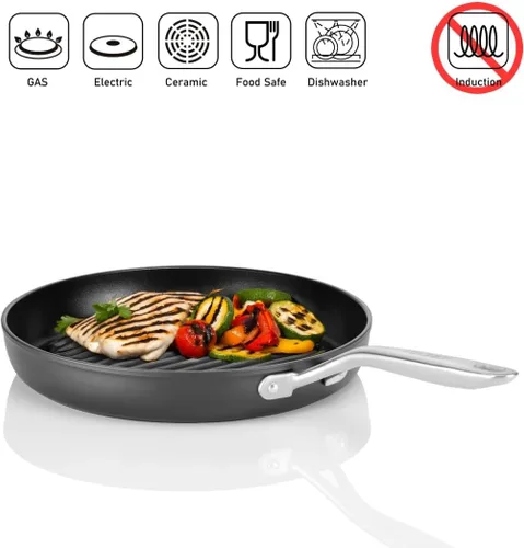 Vista 3 de TECHEF - Onyx Collection, sartén de 12 pulgadas para estufa, sartén antiadherente para cocina de interior, sin PFOA, aluminio resistente, fabricado
