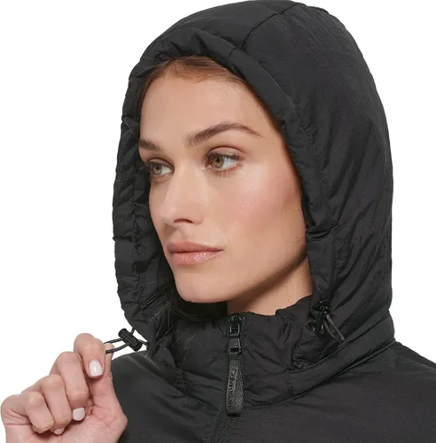 Vista 5 de Calvin Klein Paneles laterales ligeros de buceo para mujer con capucha y bolsillos con cremallera