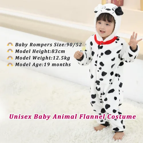 Vista 7 de TONWHAR Disfraz unisex para bebé, pijama de perro de dibujos animados, traje de dinosaurio para niños pequeños