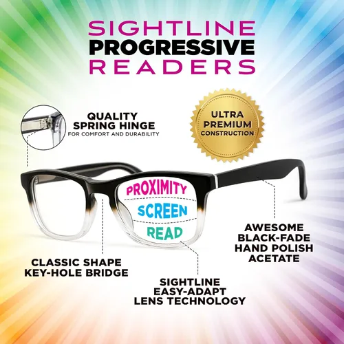 Vista 2 de Sightline H109 - Gafas de lectura multifoco de ajuste medio a estrecho