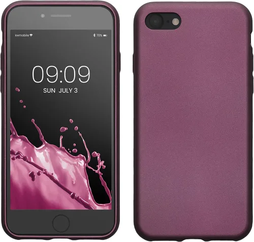 Vista 12 de kwmobile Funda compatible con Apple iPhone SE (2022) / SE (2020) / 8/7 - Funda protectora delgada de TPU para teléfono, acabado mate suave, remolino