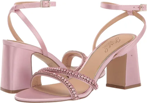 Vista 7 de Jewel Badgley Mischka Rosa - Sandalia de tacón con correas de piedras preciosas