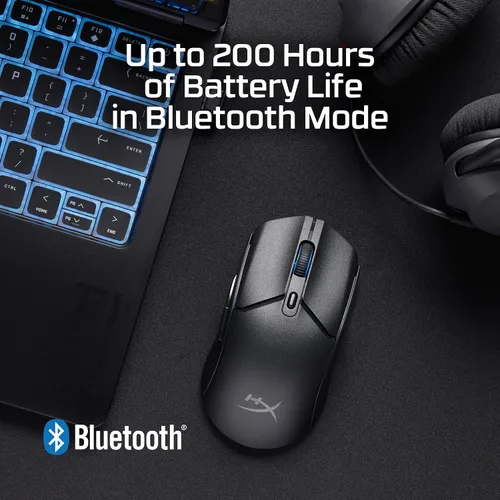 Vista 5 de HyperX Pulsefire Haste 2 Core inalámbrico – Ratón para juegos para PC, larga duración de batería, ligero, sensor Core personalizado, doble Negro