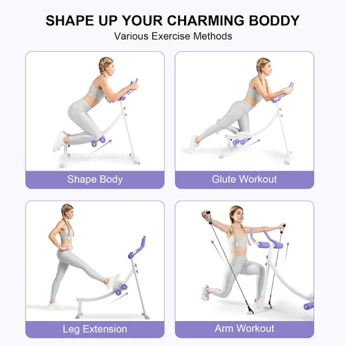 Vista 4 de Home Gym Systems Ab Machine, Ab Workout Equipment, Adjustable Ab Trainer Machine for Abs Workout at Home Gym, Foldable, Knee Protection, Abdominal