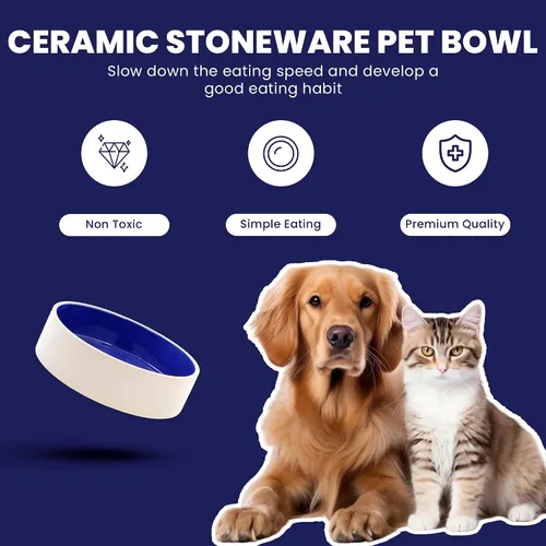 Vista 4 de SPOT Gres Cerámico - Cuenco para Mascotas para Gatos, Gatitos y Mini Perros, Cuenco de Cerámica Clásico Resistente Antideslizante para Alimentos