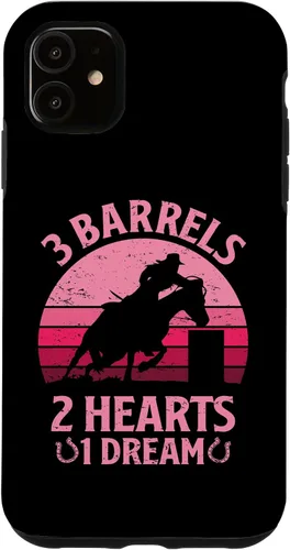 Vista 8 de iPhone 16 3 Barrels 2 Hearts 1 Dream Barrel Racer Barrel Racing Rodeo Case