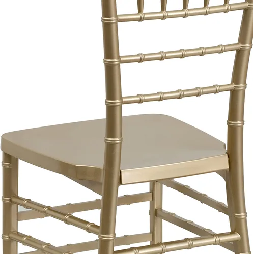 Vista 8 de BizChair Silla Chiavari apilable de resina dorada