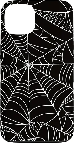 Vista 7 de iPhone 12/12 Pro blanco y negro araña web Único estuche de Halloween de Artsy moderno