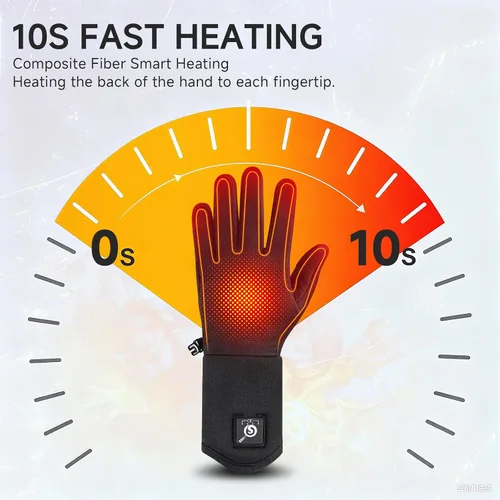 Vista 2 de Guantes térmicos para hombres y mujeres, guantes eléctricos finos y flexibles recargables con batería de larga duración para escribir
