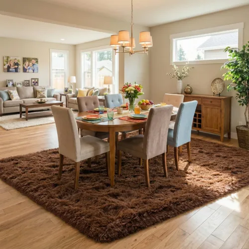 Vista 10 de Alfombra suave y esponjosa para dormitorio, alfombra de felpa lanuda de 7 x 10, alfombra antideslizante y mullida para sala de estar, habitación