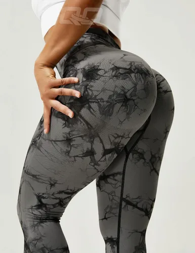 Vista 5 de QOQ - Leggings de entrenamiento sin costuras de cintura alta para mujer, levantamiento de glúteos, pantalones de yoga para gimnasio, mallas