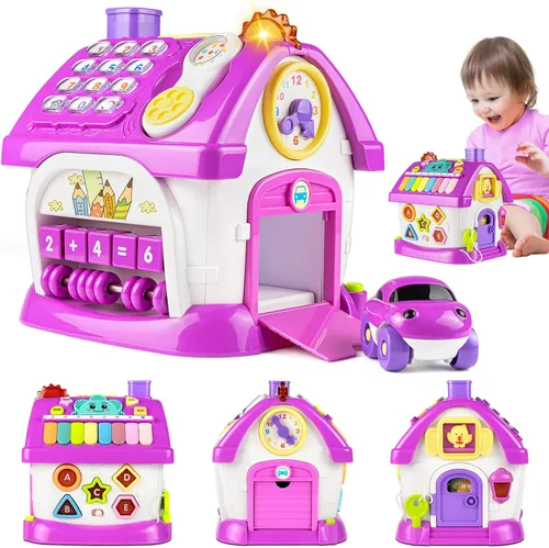 Vista 7 de Marstone Juguetes para bebés de 1 año para niños y niñas: juguetes para niños pequeños de 1 a 2 años, casa educativa 8 en 1 para regalo