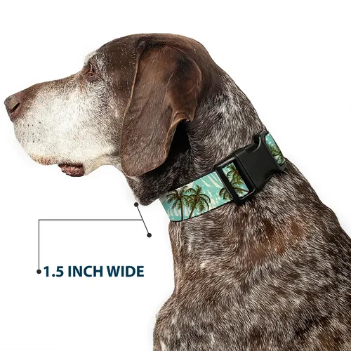 Vista 7 de Buckle-Down Collar de clip de plástico con palmeras de 9 a 15 pulgadas, tamaño pequeño