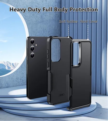 Vista 3 de FNTCASE Funda para Samsung Galaxy S24: funda protectora de doble capa a prueba de golpes para teléfono celular Protección a prueba de caídas