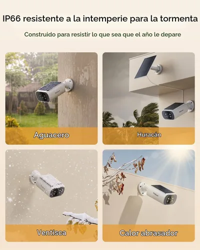 Vista 2 de 4MP Solar Security Cameras Wireless Outdoor,2.4/5G WiFi, No Wiring