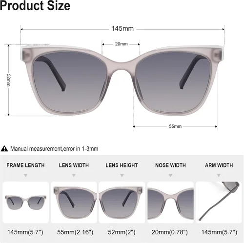 Vista 3 de OYS Lentes de sol retro para hombres y mujeres, polarizados, lentes de aviador, ligeros TR90, marco TAC, protección UV