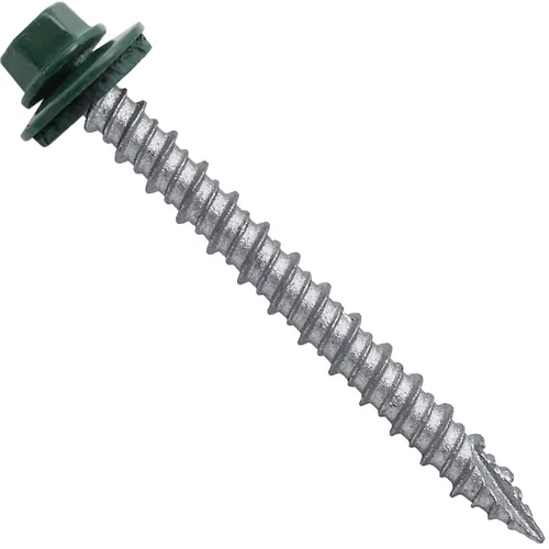 Vista 199 de Tornillos para techos de metal gris ABC 10 x 1 - Cabezal hexagonal - Arandela EPDM - Arandela de arranque automático/roscado - 1 bolsa - 250
