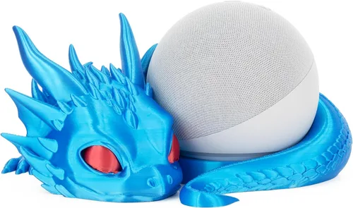 Vista 15 de Costume Wizard Soporte Dragon para Echo Dot 4ª/5ª generación, 3D impreso Dragon Amazon Echo altavoces de escritorio, soporte para Echo Dot 5ª Negro