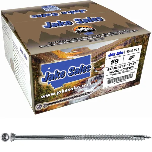 Vista 54 de Jake Sales Tornillo de madera multiusos con revestimiento de bronce de 1-5/8 pulgadas, cabeza torx/Star Drive Trim Head