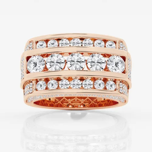 Vista 5 de CUSTOMIZE JEWELS 4 13 ctw Round Lab Grown Diamond Men's Multi-Row Rectangular Wedding Band In 14k Gold