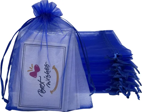 Vista 8 de Jexila 120 bolsas de organza transparente de 5 x 7 pulgadas, bolsas de regalo con cordón de malla pequeñas para joyas, bodas, fiestas, baby shower