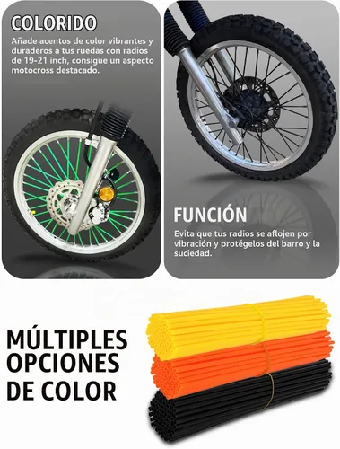 Vista 4 de JFG RACING protectores de plástico para radios de bicicleta o motocicleta, Negro