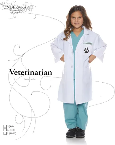 Vista 4 de UNDERWRAPS Disfraz de laboratorio veterinario para niños y niños multicolor mediano