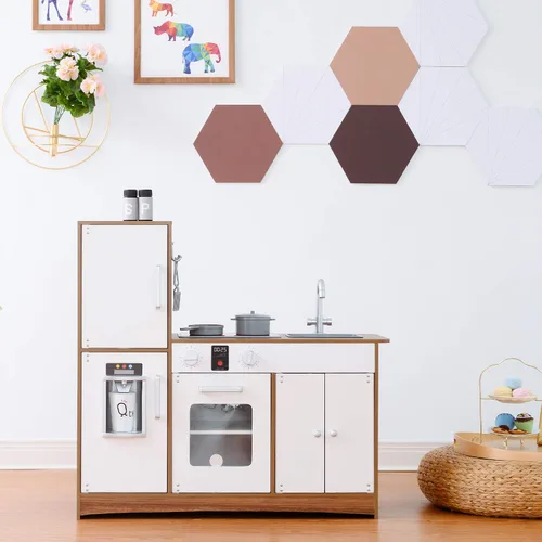 Vista 2 de Teamson Kids Little Chef Palm Springs Classic - Cocina infantil con 6 accesorios, color natural/blanco