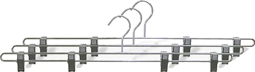 Vista 2 de Extra Metal Bottom 4 Adjustable Cushion Clips, 22 Inch Long Chrome Perfect for Large Items or Textiles (Set of 25) Clothes Hanger, Polished