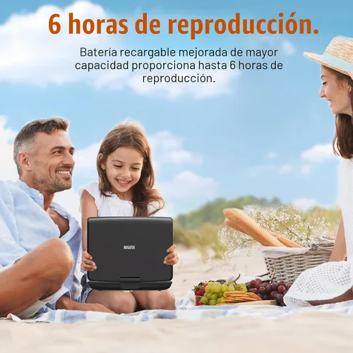 Vista 6 de MEGATEK Reproductor de DVD portátil de 12.5 pulgadas con pantalla de 10.5 pulgadas y auriculares, reproductor de DVD de coche para niños con soporte