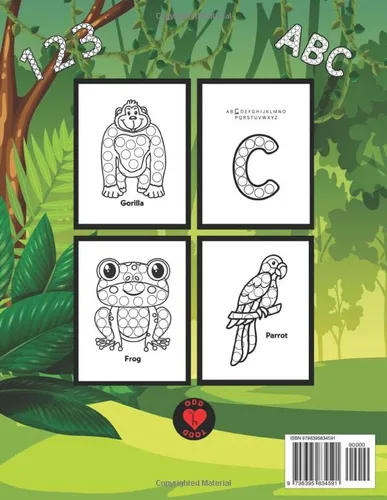 Vista 2 de Big and Easy Wild Jungle Animals Dot Markers Activity Book Numbers Practice and Letters Practice Daubers Marker Coloring Activities Toddlers