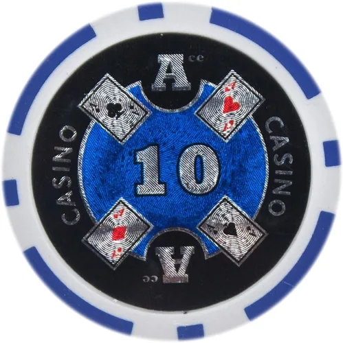 Vista 8 de Brybelly Ace Casino Poker Chip - Compuesto de arcilla pesada de 0.49 oz, paquete de 50