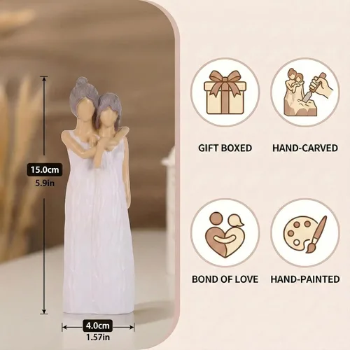 Vista 2 de LCCCK Figuras para madre e hija, regalos para mamá, figuras para abrazar a la madre e hija, regalos para novia, regalo sentimental significativo