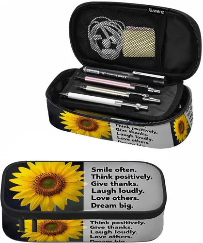 Vista 9 de Estuche organizador de lápices de alpaca, diseño de llama, hojas de animales, caja de papelería, caja de maquillaje, suministros escolares