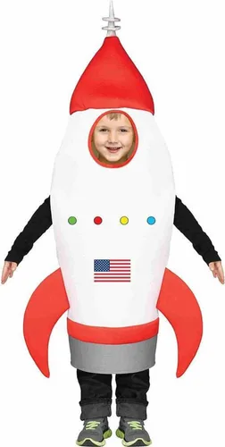 Vista 2 de Fun World, disfraz de cohete para niño pequeño, Blanco rojo
