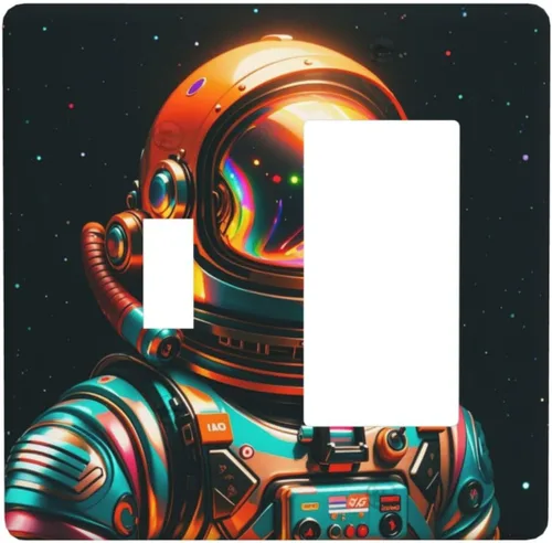 Vista 88 de Cubiertas decorativas para interruptor de luz de astronauta, placa de pared en blanco, placa frontal eléctrica para interruptor de baño, dormitorio