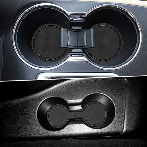 Vista 4 de Auovo Alfombrillas antipolvo para puerta Toyota Highlander Accesorios 2019 2018 2017 2016 2015 2014 Inserto para portavasos con revestimiento