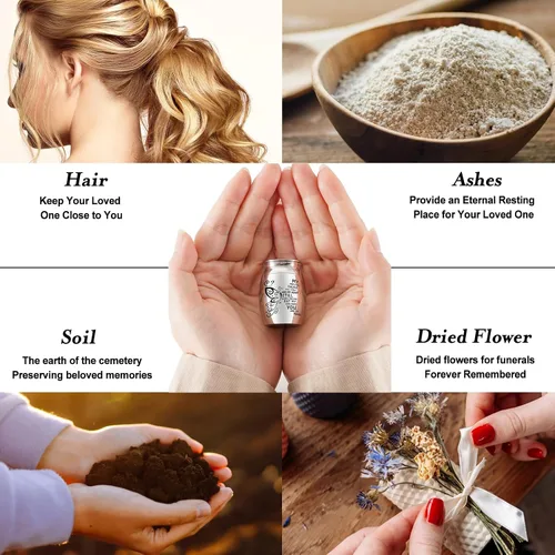 Vista 5 de Dletay Urnas pequeñas para cenizas humanas, recuerdo de 1.6 pulgadas, de acero inoxidable, mini urna conmemorativa de mariposa para mujeres y hombres